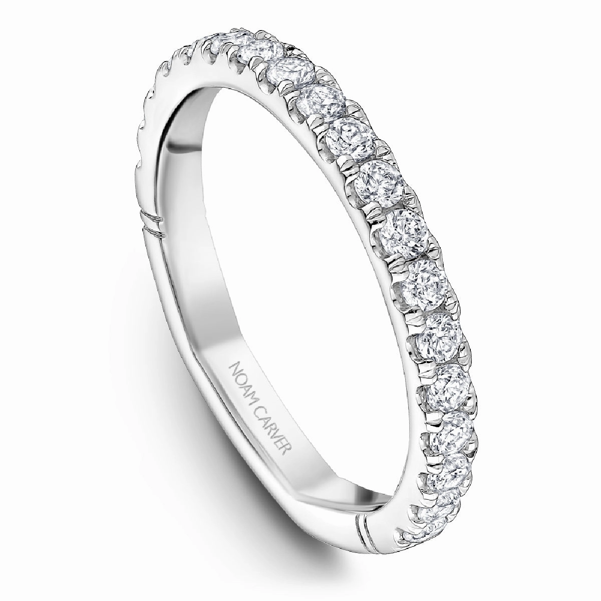 Classic Decoration Local Custom Noam Carver Atelier Straight Diamond Wedding Band in White Gold