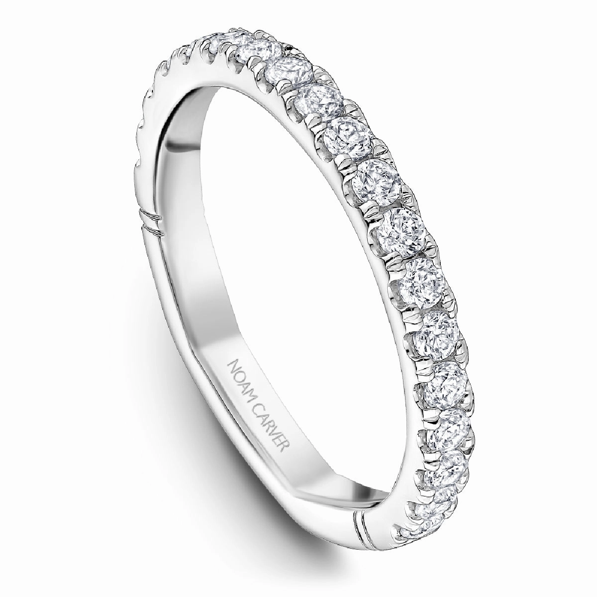 Sealed Edge Hypoallergenic Expression Noam Carver Atelier Straight Diamond Wedding Band in White Gold