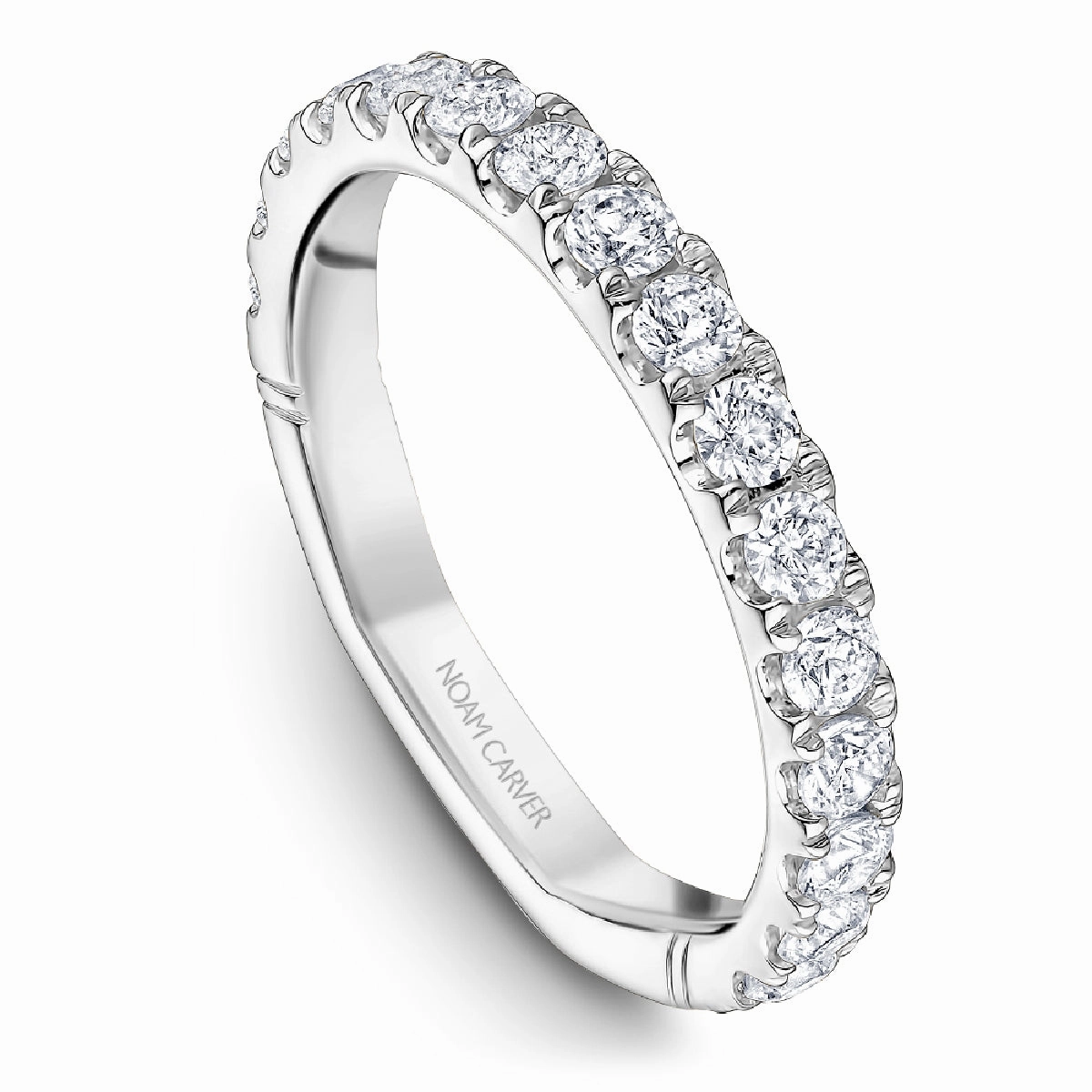 Noam Carver Atelier Straight Diamond Wedding Band in White Gold Affordable Adornment Economical Accessory