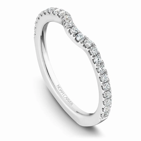 Stylish Set Noam Carver Contour Diamond Wedding Band in White Gold