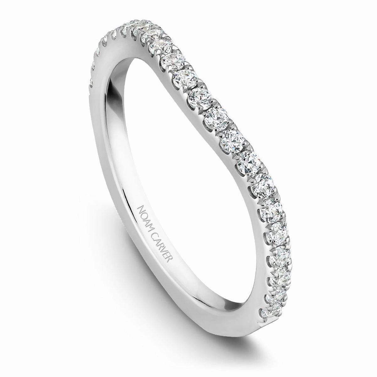 Brilliant Item Noam Carver Contour Diamond Wedding Band in White Gold