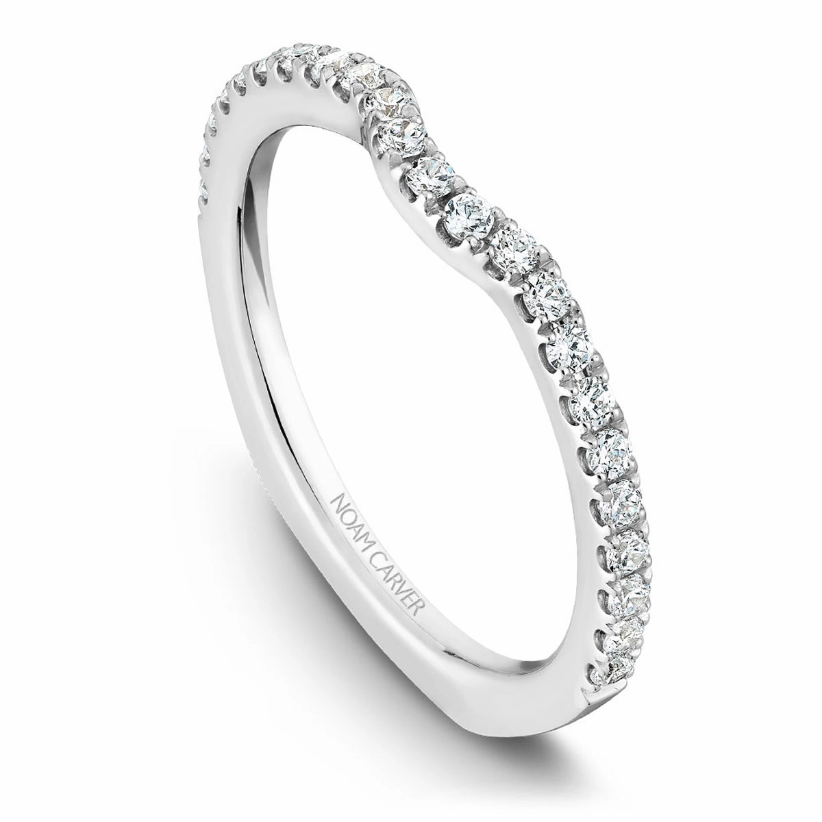 Robust Appearance Secure Object Noam Carver Contour Diamond Wedding Band in White Gold