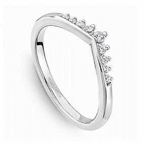 Cool Look Superior Decoration Noam Carver Contour Diamond Wedding Ring in 14K White Gold (0.13ctw)