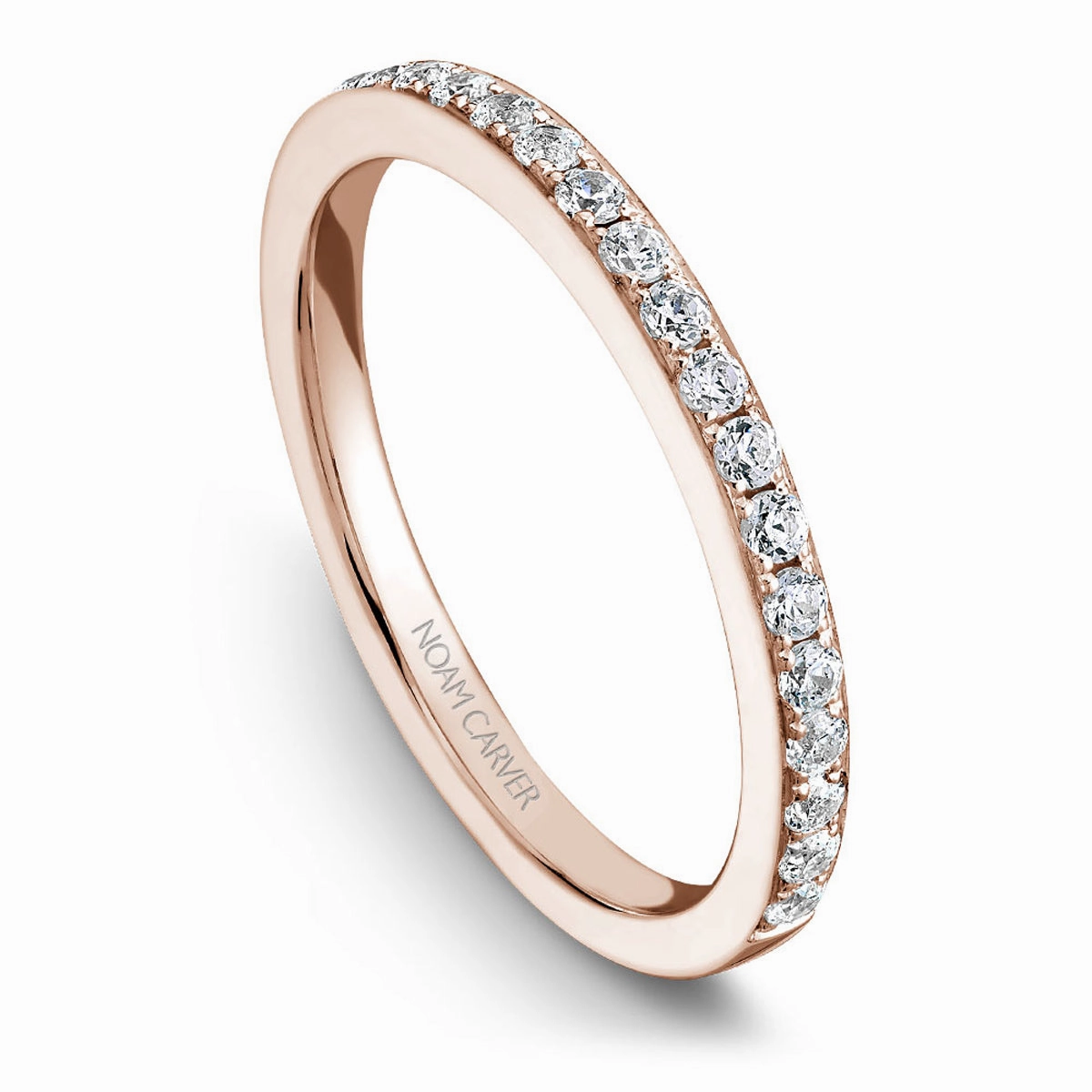 Noam Carver Diamond Wedding Band in Rose Gold Economical Adornment Impressive Gift