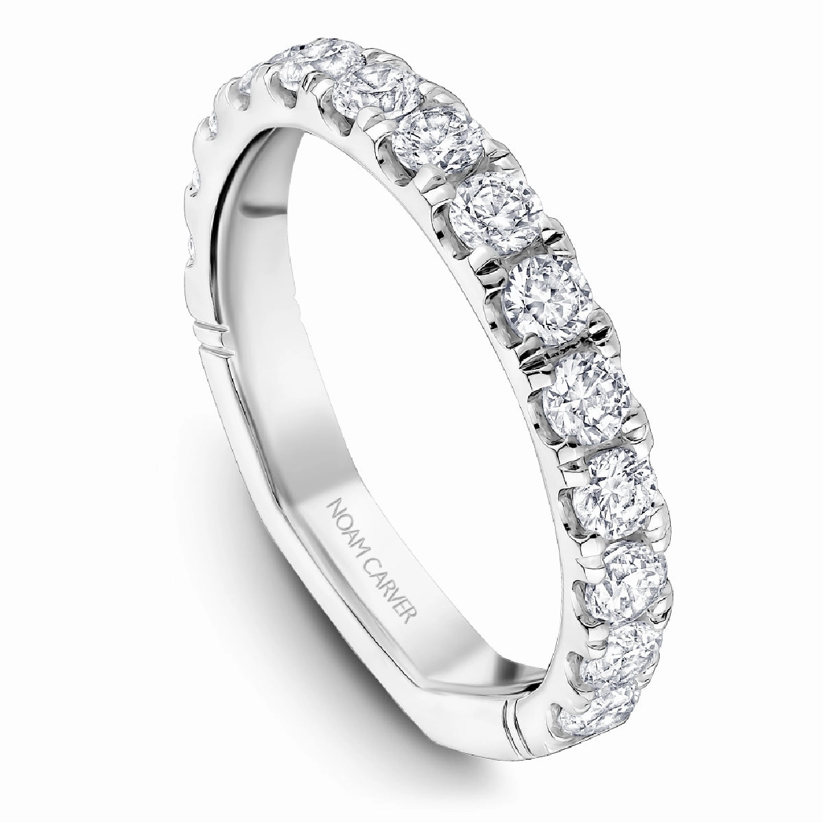 Noam Carver Half Anniversary Diamond Wedding Ring in 14K White Gold (1.12ctw) HighEnd Emblem