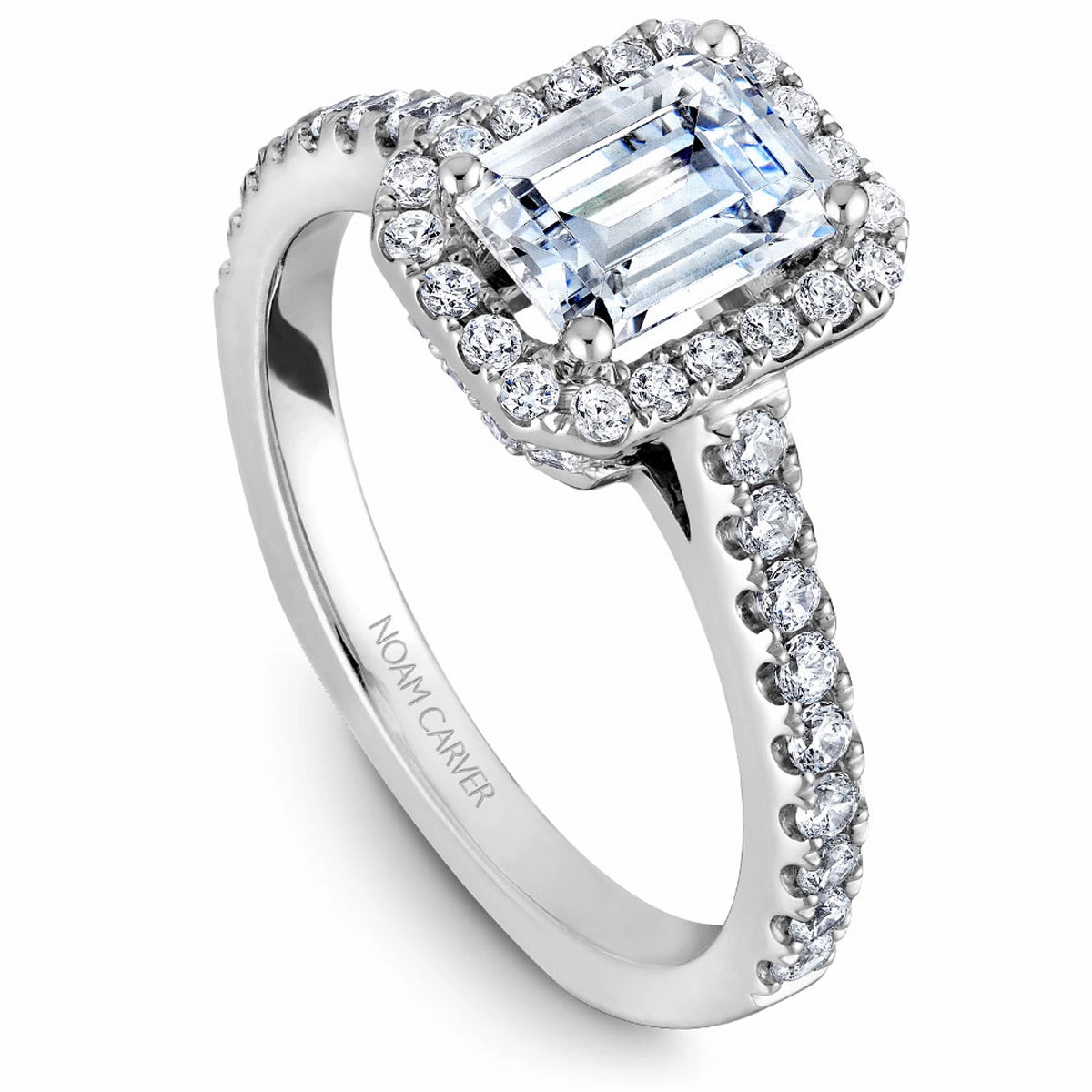Noam Carver Halo Engagement Ring Setting in White Gold Eternal Object