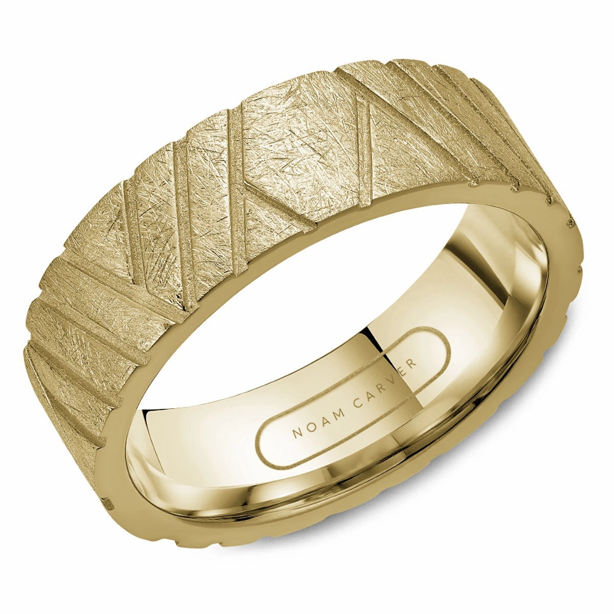Evening Wear Noam Carver Mens Wedding Band in Yellow Gold
