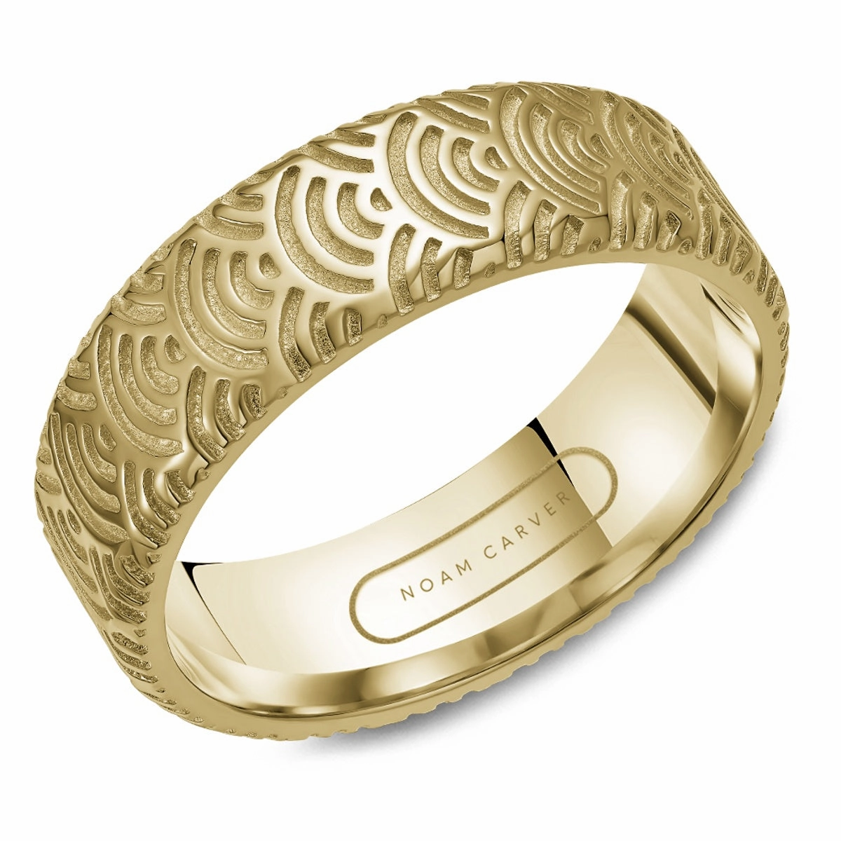 Noam Carver Mens Wedding Band in Yellow Gold Affordable Adornment Delightful Gift