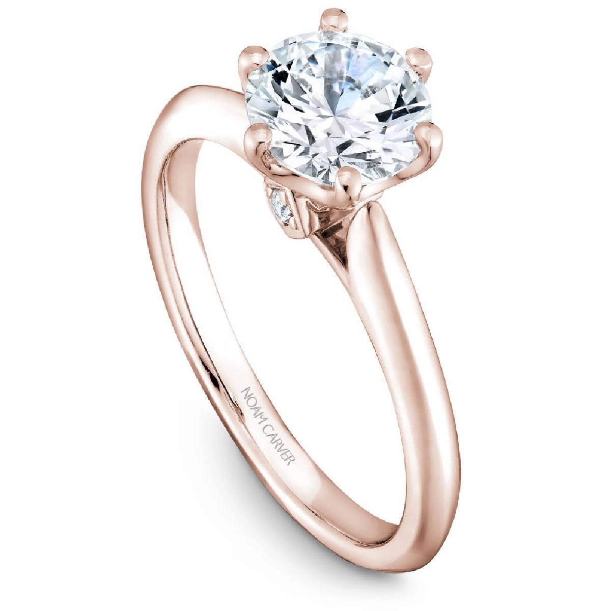 Noam Carver Six-Prong Solitaire Engagement Ring Setting in Rose Gold Low-Cost Craft