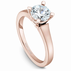 Artisan Texture Noam Carver Solitaire Engagement Ring Setting in Rose Gold