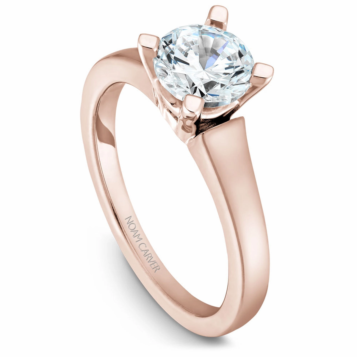 Noam Carver Solitaire Engagement Ring Setting in Rose Gold Simple Keepsake