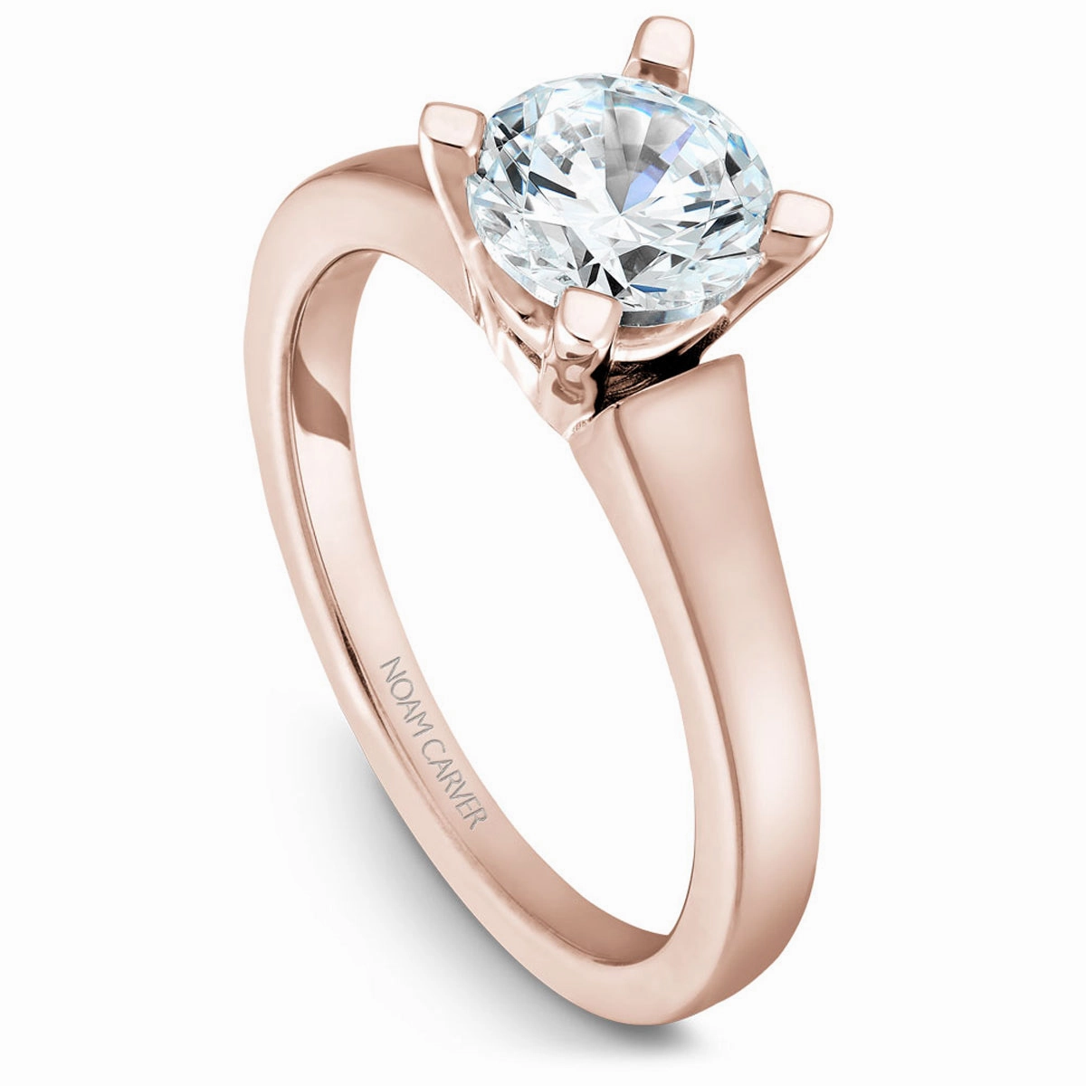 Trend Piece Noam Carver Solitaire Engagement Ring Setting in Rose Gold
