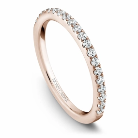 Noam Carver Thin Diamond Wedding Band in Rose Gold Simple Art Low-Cost Embellishment