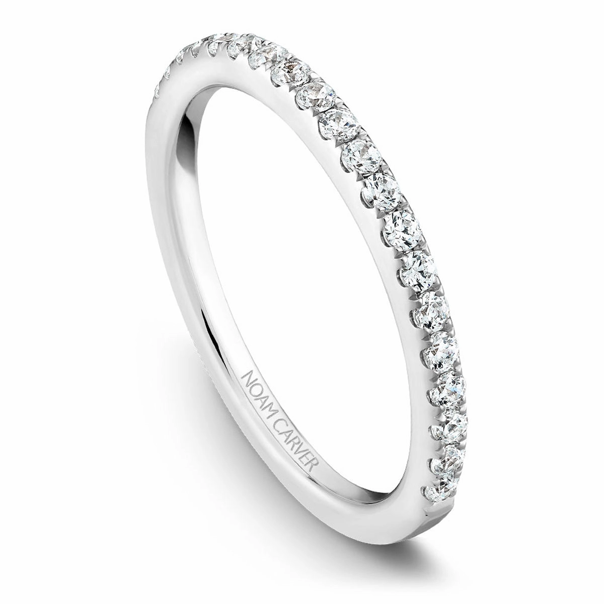 Weatherproof Layer Noam Carver Thin Diamond Wedding Band in White Gold