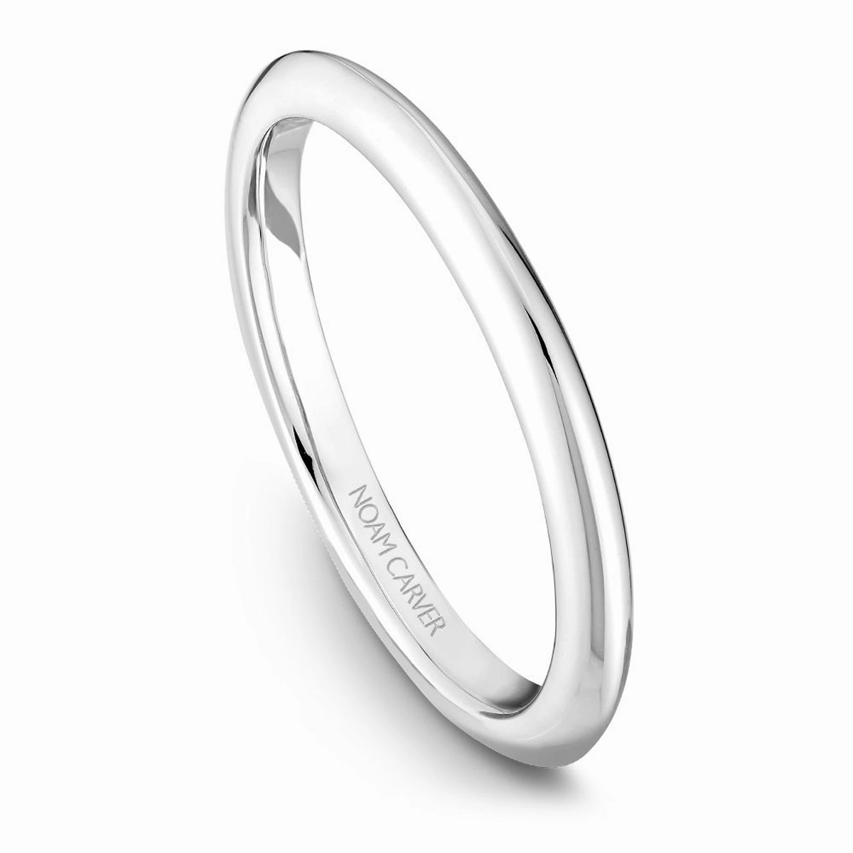 Creative Accent Physical Product Noam Carver Thin Plain Wedding Band in White Gold