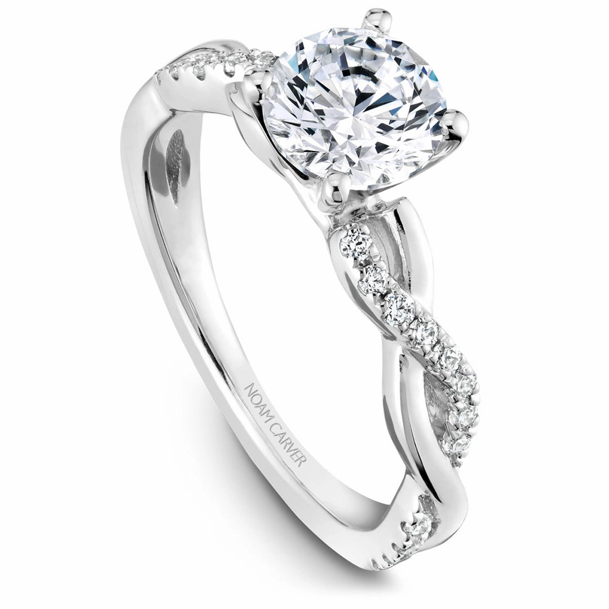 Noam Carver Twist Diamond Engagement Ring Setting in White Gold Chic Expression