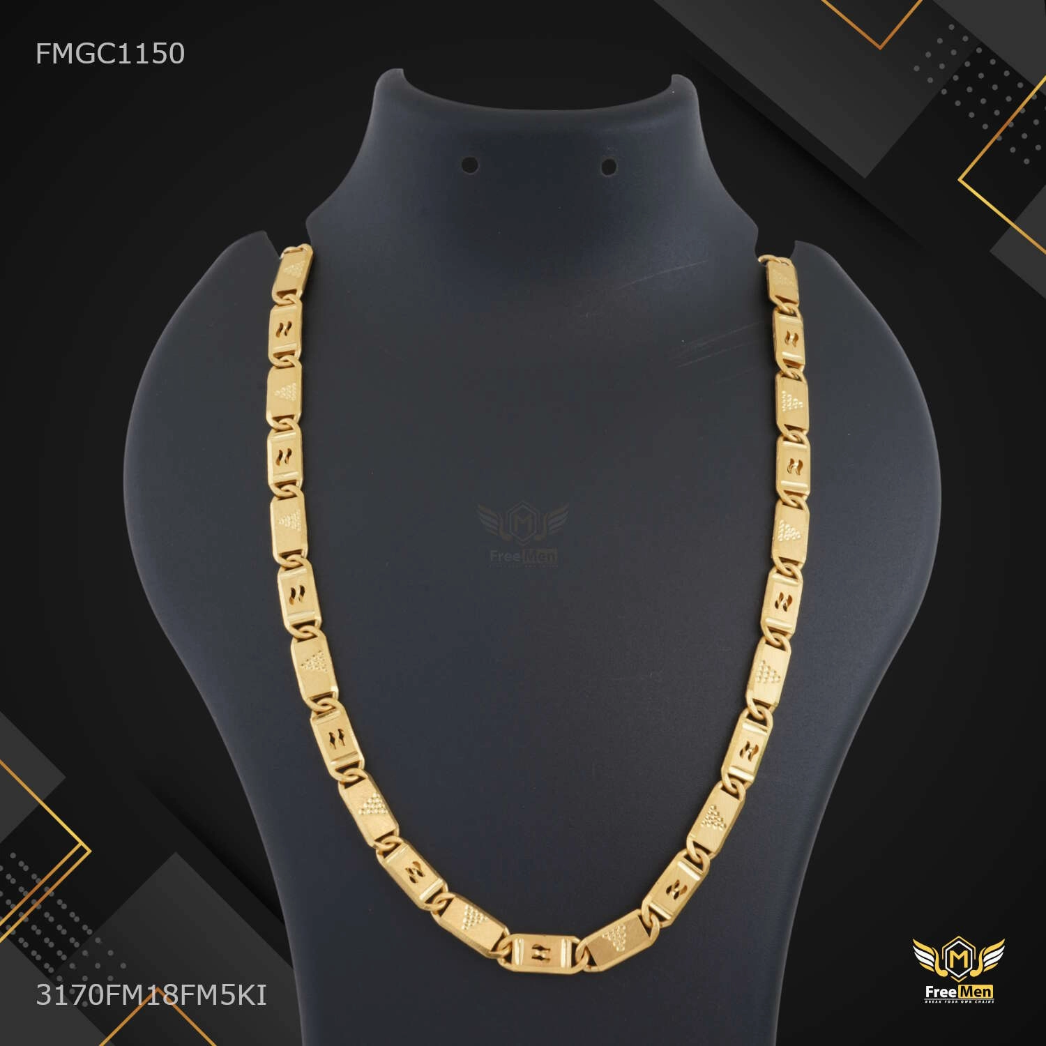 One by One Dual S Nawabi Gold plated Chain - FMGC1150 Refined Piece Enduring Charm