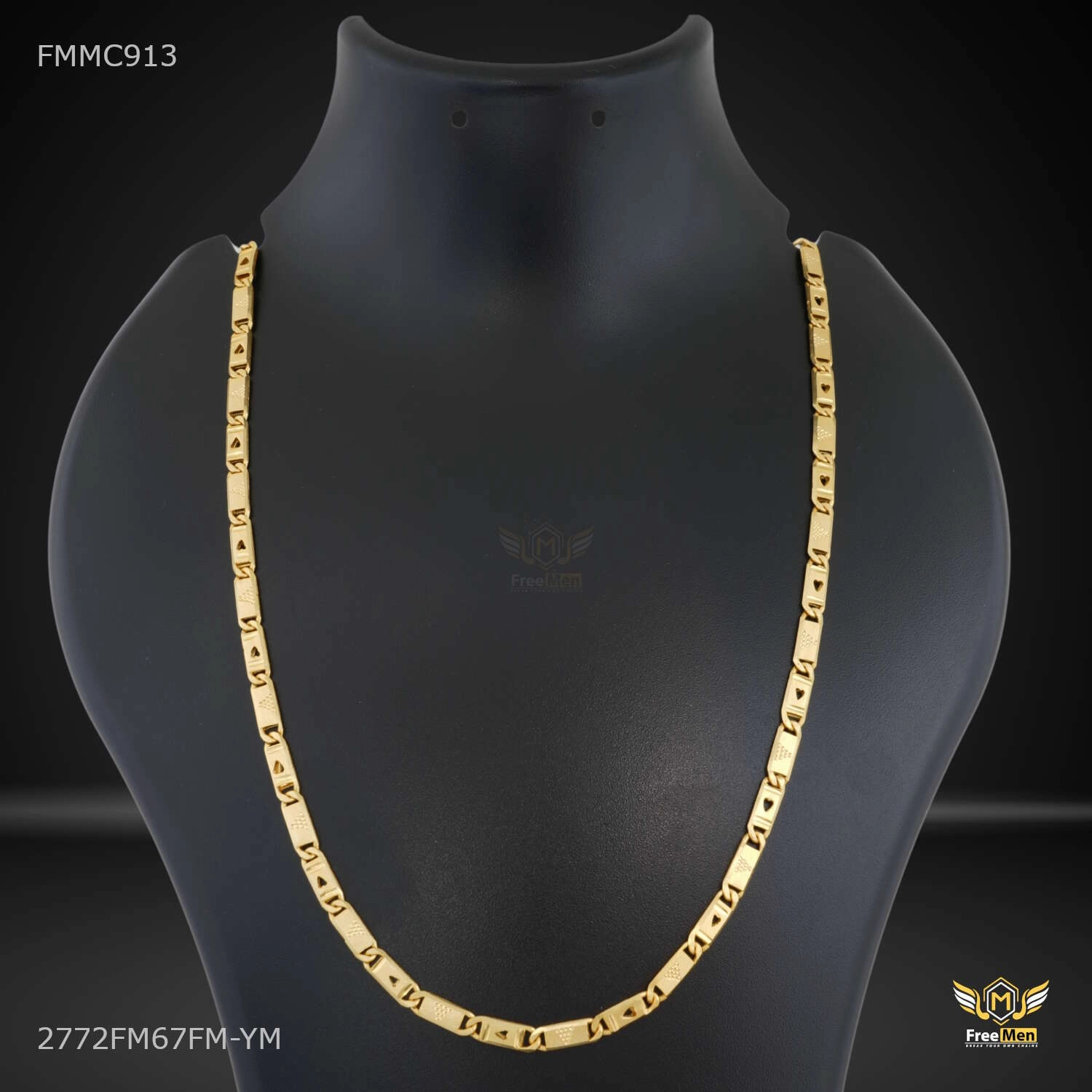 One by One New Heart Nawabi Chain for Man - FMMC913 Cool Form Ethereal Detail