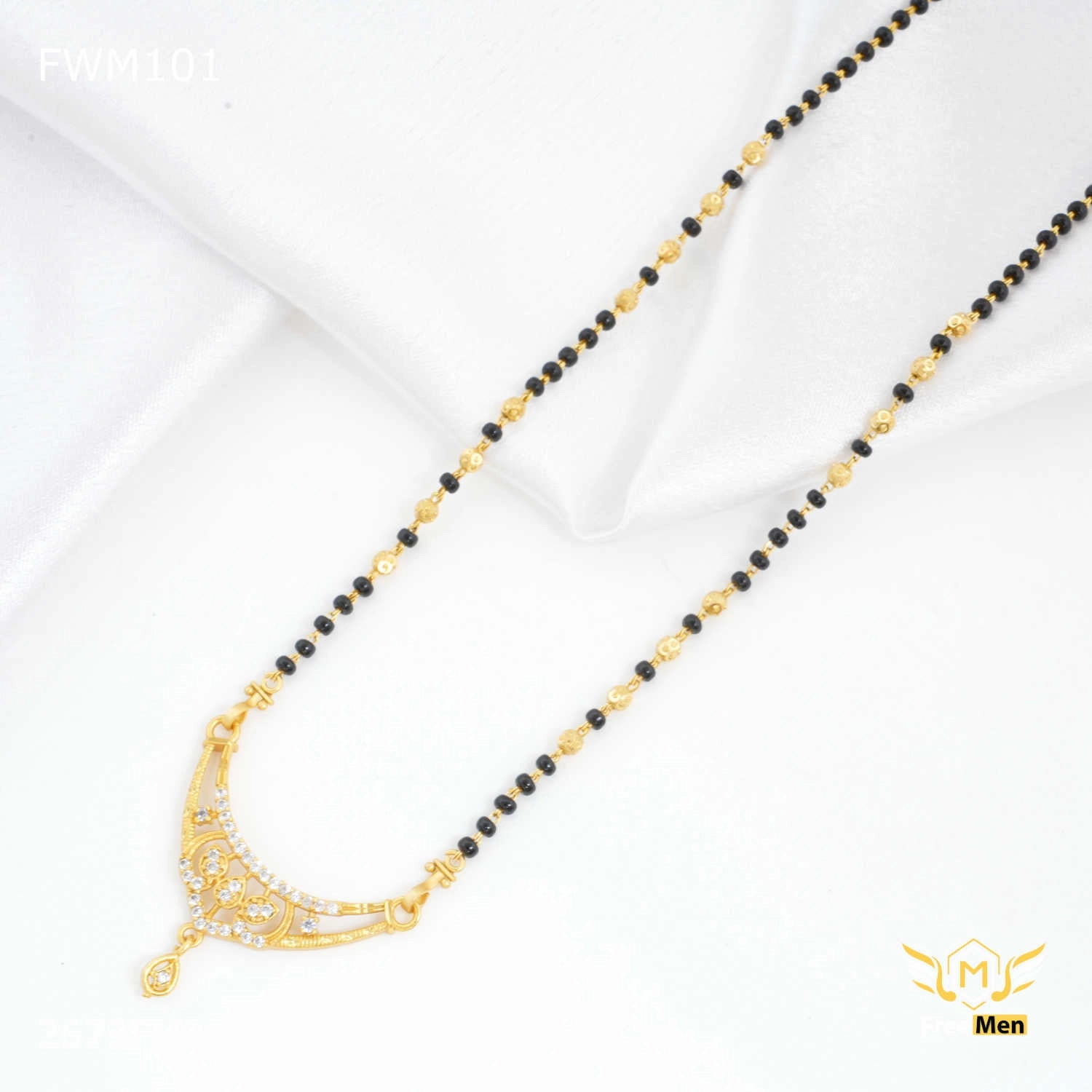 Luxury Mood Fresh Touch One line Designer AD Leaf mangalsutra for women - FWM101