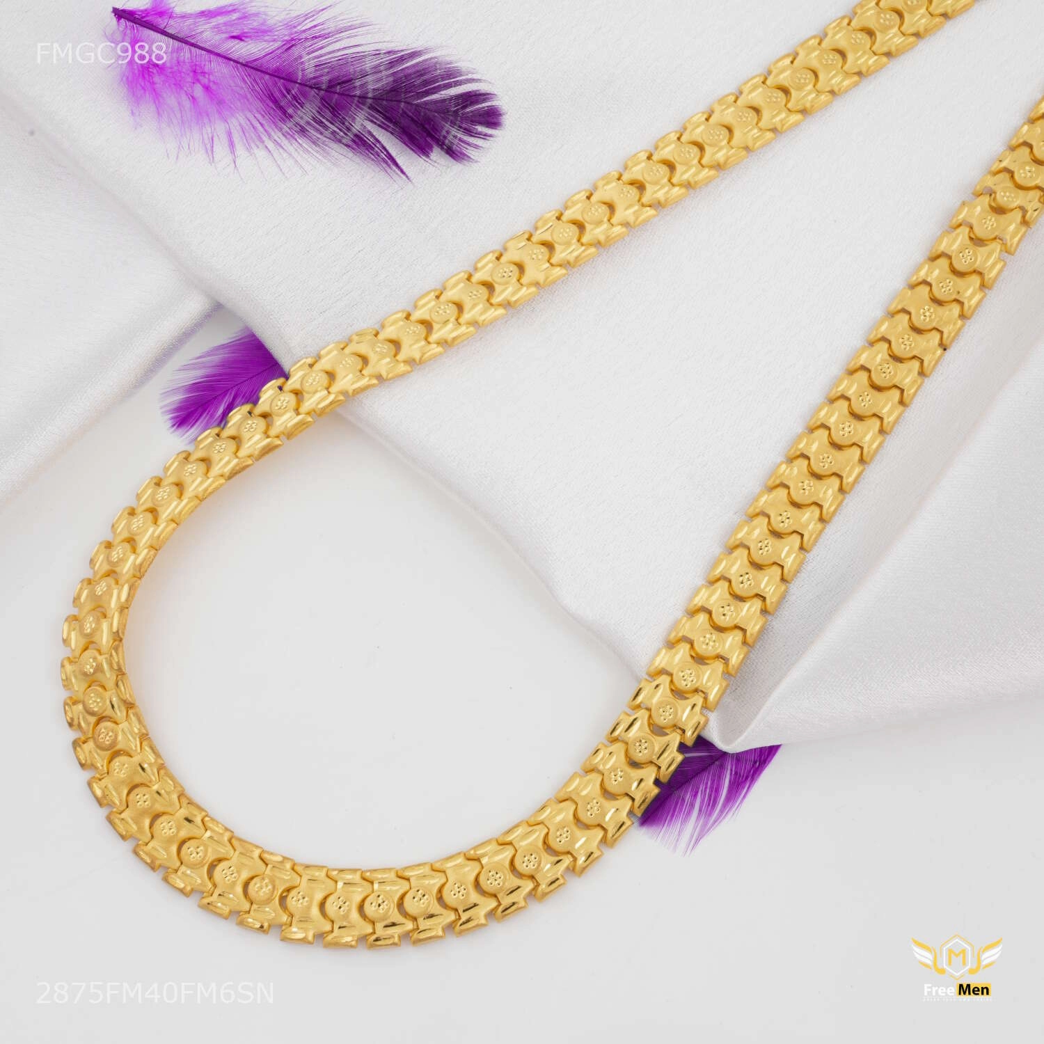 Bold Form One line Snak Dot gold plated Chain - FMGC988