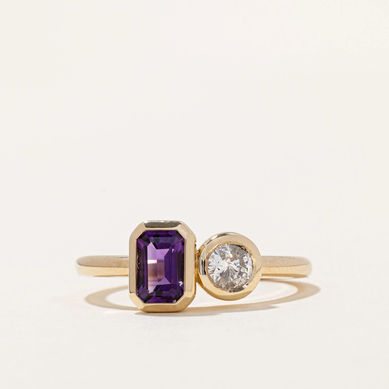 '100 Ways' Amethyst & Diamond Ring | 0.55ct, 0.21ct | SZ 7 | Handcrafted Detail