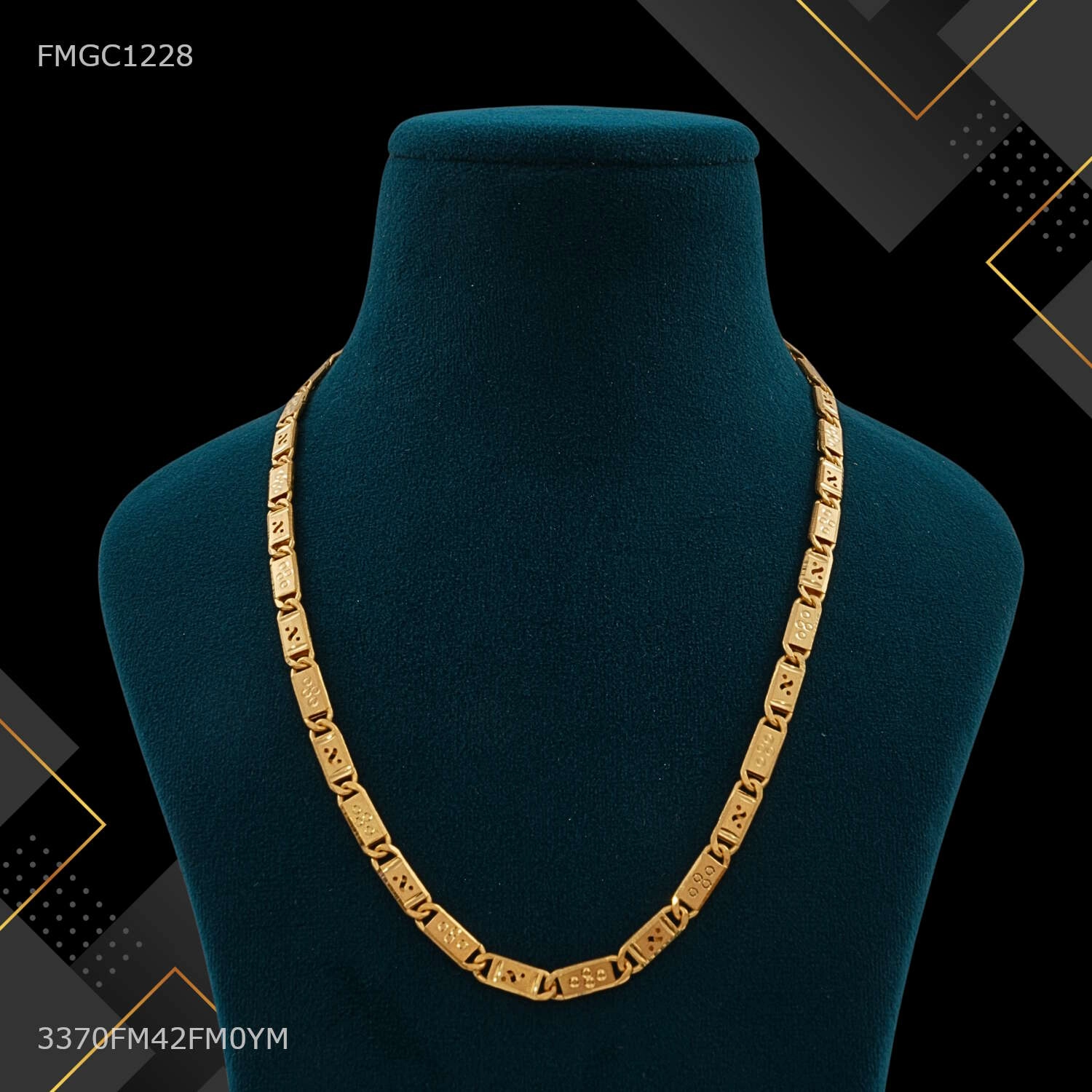 Unique Craft Graceful Elegance S cut Divide Shini Nawabi gold plated chain For Man - FMGC1228