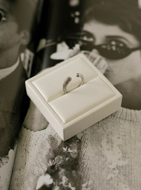 Pav?? Open Ring ?C Silver Luminous Look