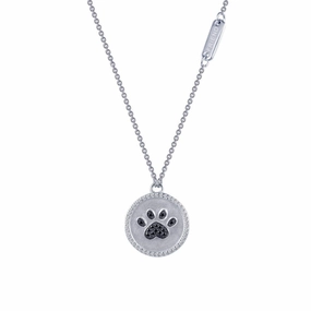 Alluring Accent Exquisite Look Paw Print Disc Necklace