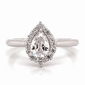 Pear Diamond Engagement Ring Setting in White Gold premium design Bridal Present