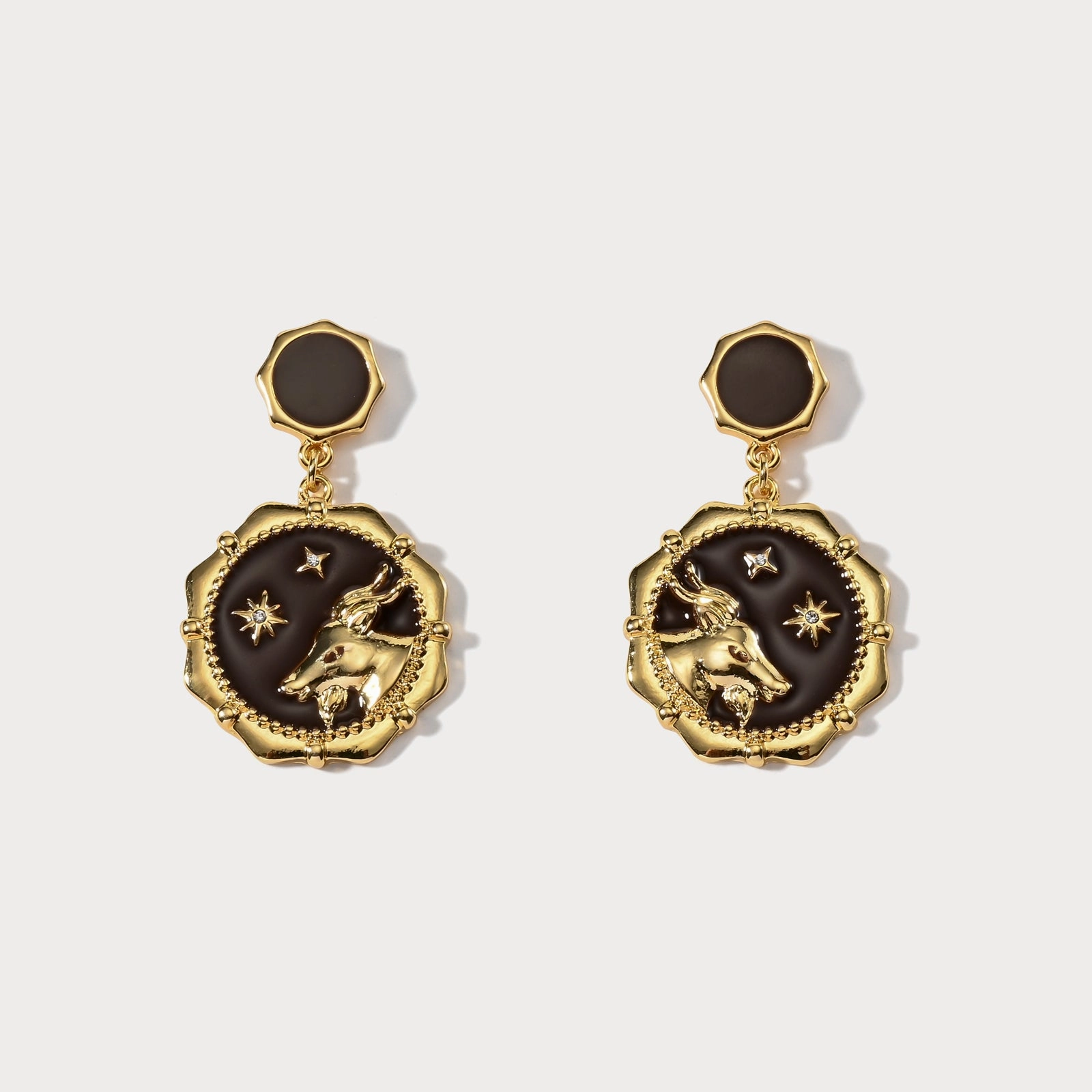 Capricorn Enamel Earrings Avant-Garde Trinket