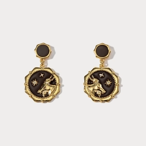 Capricorn Enamel Earrings Avant-Garde Trinket