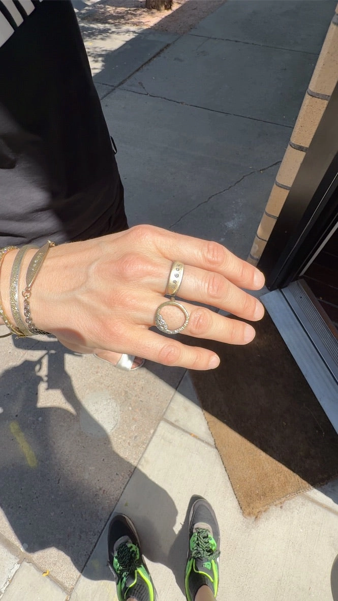 Everyday Glam Peas in a Pod Bracelet- 14k Gold, Oxidized Silver   VS White Diamonds