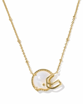 Impeccable Form Sleek Craft Kendra Scott Football Helmet Gold Short Pendant Necklace