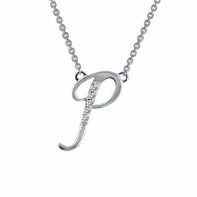Shiny Jewelry Touch Letter P Pendant Necklace