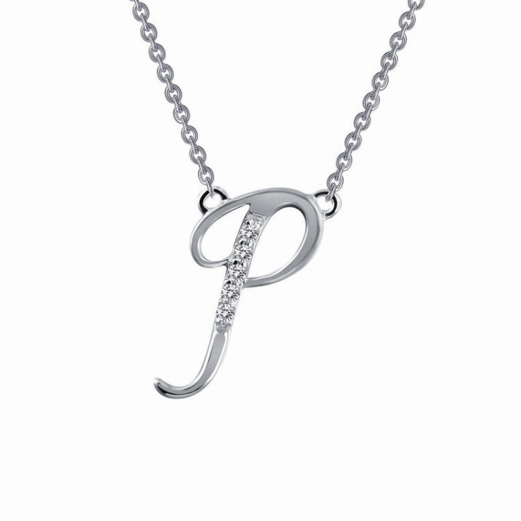 Shiny Jewelry Touch Letter P Pendant Necklace