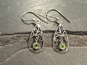Peridot, Sterling Silver Earrings Office Vibe Personal Touch