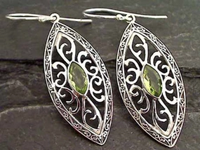Peridot, Sterling Silver Earrings Cozy Mood