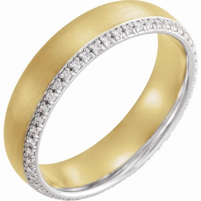 Hypoallergenic Piece Classic Item 14K Yellow & White 6 mm 1/4 CTW Diamond Band Size 11