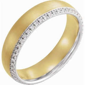 Hypoallergenic Piece Classic Item 14K Yellow & White 6 mm 1/4 CTW Diamond Band Size 11