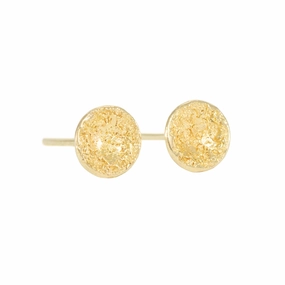 Petite Double Gold Moon Surface Studs - 22ky   14ky Gold Premium Sparkle Outdoor Style