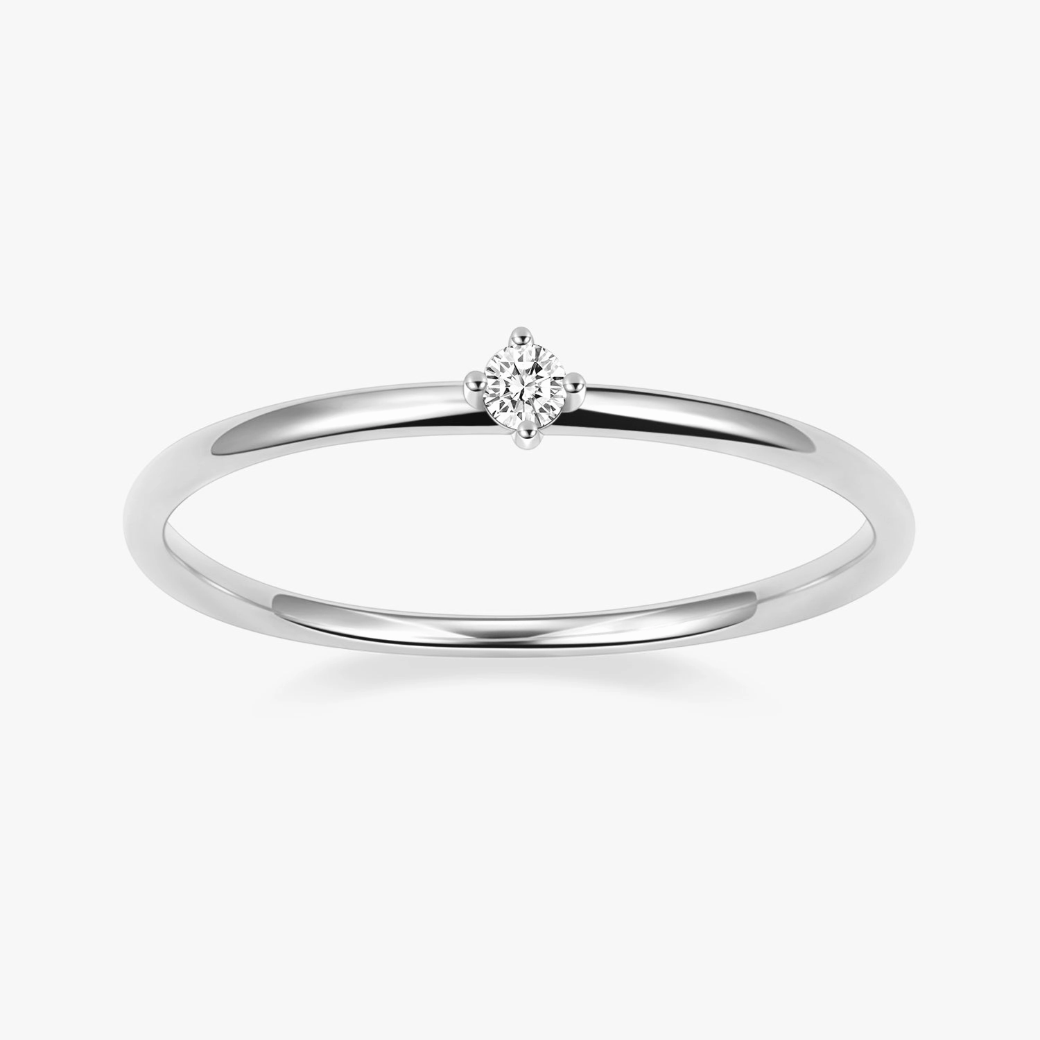 Fashionable Jewelry Petite Round Solitaire Moissanite Stone Ring