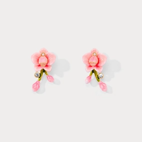Chic Must-Have Pink Orchid Earrings