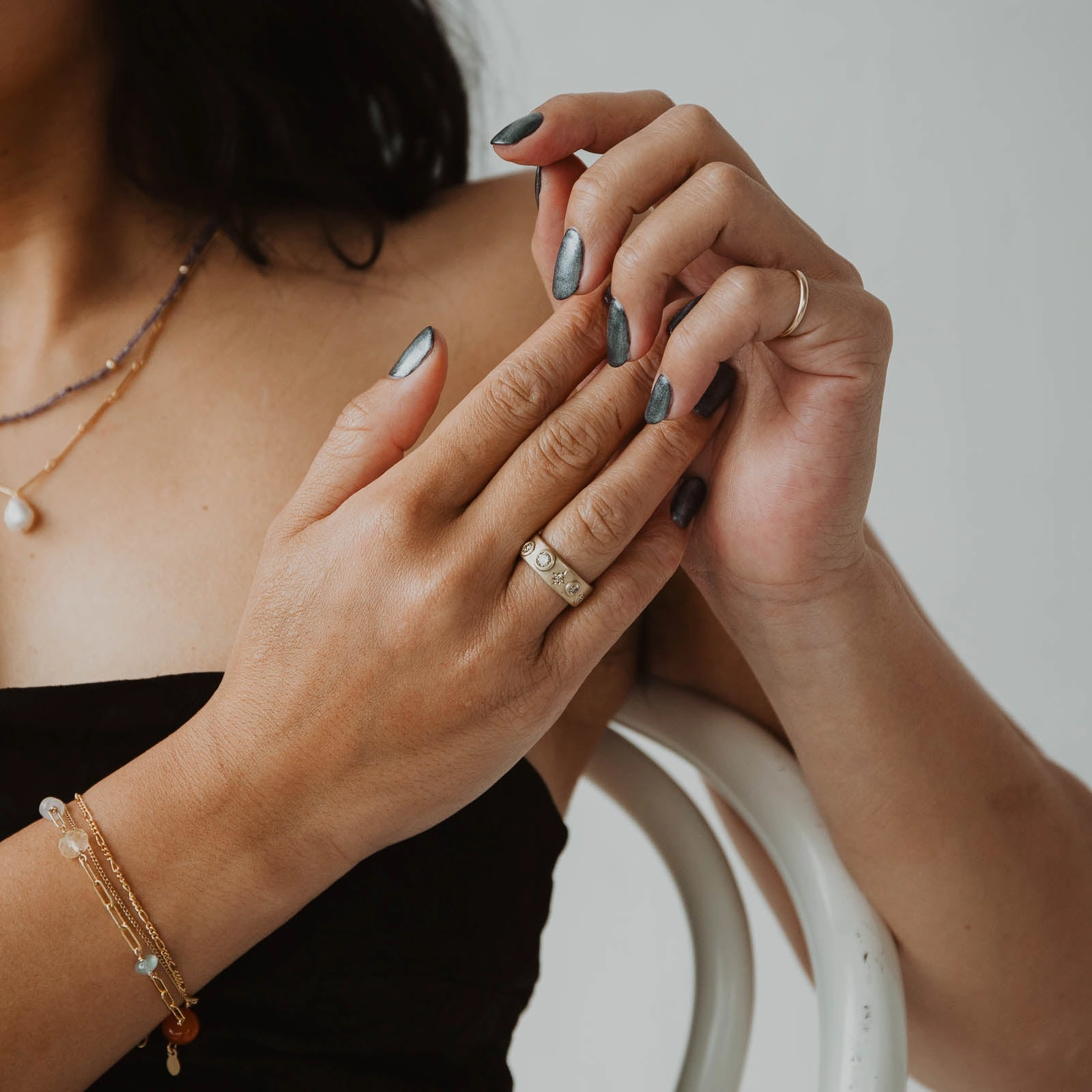 Luxury piece Polaris Ring - Champagne Diamonds