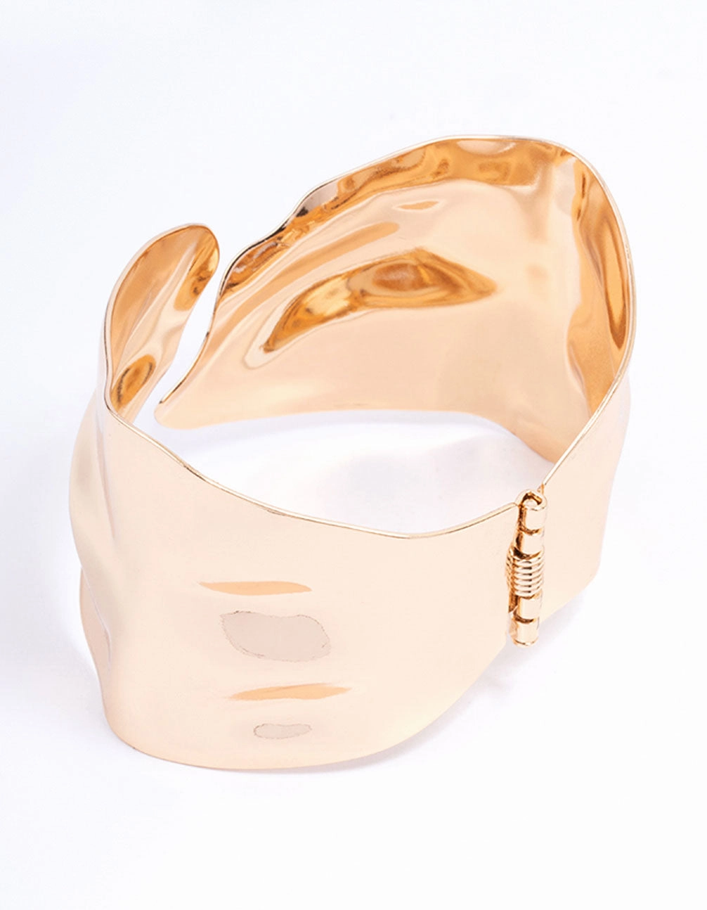 Gold Large Abstract Wrist Cuff Classic Glow Distinctive Jewelry