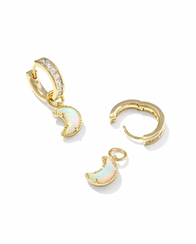 Ocean Breeze Kendra Scott Moon Gold Huggie Earrings