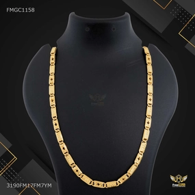 Everyday Accent Glamorous Accessory One by One Flash with Rings Nawabi Gold plated Chain - FMGC1154