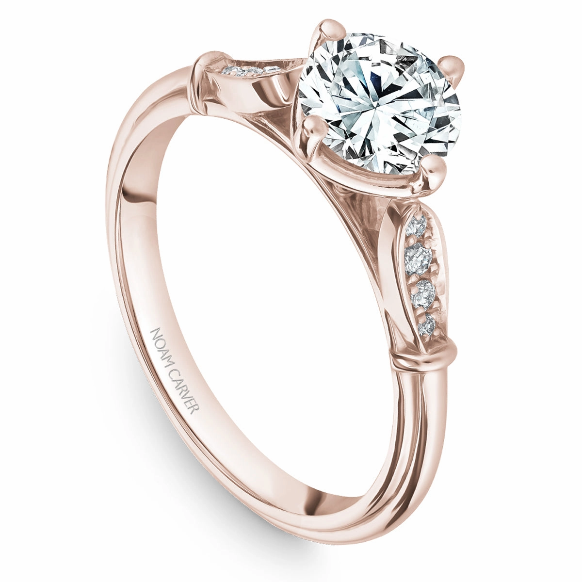 Designer Article Everyday Use Noam Carver Vintage Diamond Engagement Ring Setting in Rose Gold