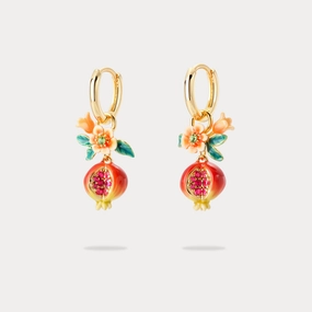 Bohemian Accent Pomegranate Flower Earrings