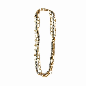 Stylish Touch Sedona Necklace - Multi-Strand Necklace of Mixed Metals