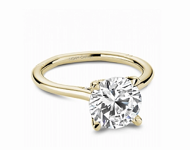 Creative Genius Noam Carver Round Center Hidden Halo Diamond Engagement Ring Setting in 14K Yellow Gold (.12ctw)